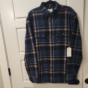 Men's Blue Plaid Casual Button Down Shirt